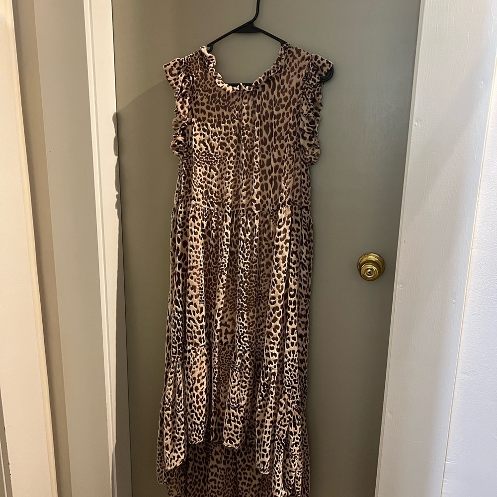Karlie Animal Print Ruffle Dress